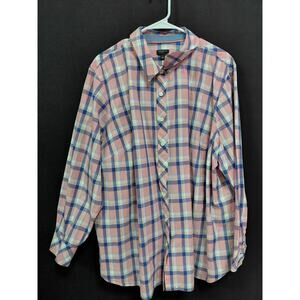 Talbots Plus Plaid Button-Up Shirt Cotton Long Sleeve Women Size 3X